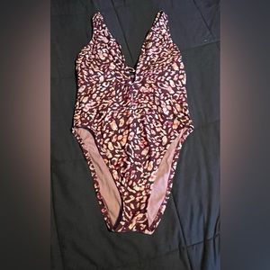 Medium one piece purple cheetah print swimsuit